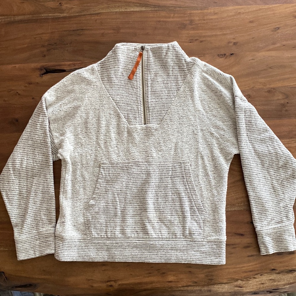 REI striped quarter zip